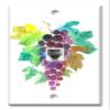 Art Plates - One Port RJ11 - Telephone decorative printed keystone style wall plate. CAT3 - RJ12 Female to Female phone jack. Works for phones, fax, ect. - Purple Grape Painting view 1