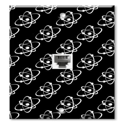 Art Plates - One Port RJ11 - Telephone decorative printed keystone style wall plate. CAT3 - RJ12 Female to Female phone jack. Works for phones, fax, ect. - Atoms