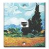 Art Plates - One Port RJ11 - Telephone decorative printed keystone style wall plate. CAT3 - RJ12 Female to Female phone jack. Works for phones, fax, ect. - Van Gogh: Yellow Wheat view 1