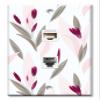 Art Plates - Decorative Printed 2 Port Data Wall Plate - RJ11 Telephone Jack Connector and RJ45 (Cat5, Cat6, Cat7) Ethernet Connector - Gold-Plated Contacts - Purple and Pink Flower Toss view 1