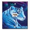 Art Plates - One Port RJ45 Ethernet decorative printed keystone style wall plate. Works with Cat5 through Cat8 cables. Female to Female Connection. - White Tiger view 1