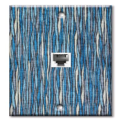 Art Plates - One Port RJ11 - Telephone decorative printed keystone style wall plate. CAT3 - RJ12 Female to Female phone jack. Works for phones, fax, ect. - Blue River