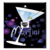 Art Plates - One Port RJ11 - Telephone decorative printed keystone style wall plate. CAT3 - RJ12 Female to Female phone jack. Works for phones, fax, ect. - Blue Martini view 1