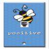 Art Plates - One Port RJ11 - Telephone decorative printed keystone style wall plate. CAT3 - RJ12 Female to Female phone jack. Works for phones, fax, ect. - Bee Positive view 1