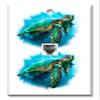Art Plates - One Port RJ11 - Telephone decorative printed keystone style wall plate. CAT3 - RJ12 Female to Female phone jack. Works for phones, fax, ect. - Sea Turtle Painting view 1