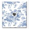 Art Plates - One Port RJ11 - Telephone decorative printed keystone style wall plate. CAT3 - RJ12 Female to Female phone jack. Works for phones, fax, ect. - Blue Flower Line Art view 1
