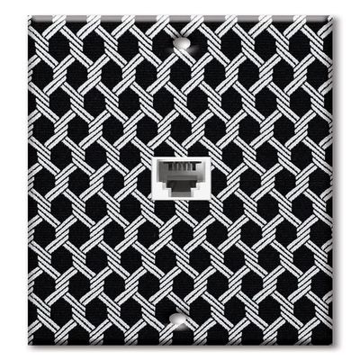 Art Plates - One Port RJ11 - Telephone decorative printed keystone style wall plate. CAT3 - RJ12 Female to Female phone jack. Works for phones, fax, ect. - Chains