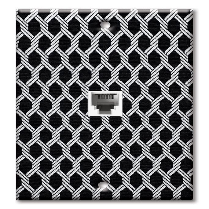 Art Plates - One Port RJ11 - Telephone decorative printed keystone style wall plate. CAT3 - RJ12 Female to Female phone jack. Works for phones, fax, ect. - Chains