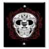 Art Plates - One Port RJ11 - Telephone decorative printed keystone style wall plate. CAT3 - RJ12 Female to Female phone jack. Works for phones, fax, ect. - Fancy Skull view 1