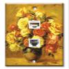 Art Plates - Decorative Printed 2 Port Data Wall Plate - RJ11 Telephone Jack Connector and RJ45 (Cat5, Cat6, Cat7) Ethernet Connector - Gold-Plated Contacts - Bouquet de Roses