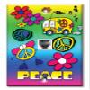 Art Plates - One Port RJ11 - Telephone decorative printed keystone style wall plate. CAT3 - RJ12 Female to Female phone jack. Works for phones, fax, ect. - Peace view 1