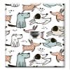 Art Plates - One Port RJ11 - Telephone decorative printed keystone style wall plate. CAT3 - RJ12 Female to Female phone jack. Works for phones, fax, ect. - Blue, Orange and Pink Dog Toss view 1