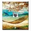 Art Plates - One Port RJ11 - Telephone decorative printed keystone style wall plate. CAT3 - RJ12 Female to Female phone jack. Works for phones, fax, ect. - Hammock by the Beach view 1