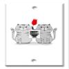 Art Plates - One Port RJ11 - Telephone decorative printed keystone style wall plate. CAT3 - RJ12 Female to Female phone jack. Works for phones, fax, ect. - Spring is Coming - Two Cats view 1