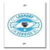 Art Plates - One Port RJ11 - Telephone decorative printed keystone style wall plate. CAT3 - RJ12 Female to Female phone jack. Works for phones, fax, ect. - Laundry Sign view 1