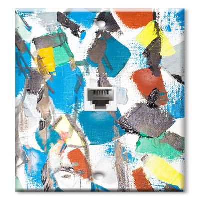 Art Plates - One Port RJ11 - Telephone decorative printed keystone style wall plate. CAT3 - RJ12 Female to Female phone jack. Works for phones, fax, ect. - Color Swatches