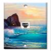 Art Plates - One Port RJ11 - Telephone decorative printed keystone style wall plate. CAT3 - RJ12 Female to Female phone jack. Works for phones, fax, ect. - Cliffside Sunrise view 1