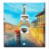 Art Plates - Decorative Printed 2 Port Data Wall Plate - RJ11 Telephone Jack Connector and RJ45 (Cat5, Cat6, Cat7) Ethernet Connector - Gold-Plated Contacts - Pairs in the Rain view 1