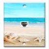Art Plates - One Port RJ11 - Telephone decorative printed keystone style wall plate. CAT3 - RJ12 Female to Female phone jack. Works for phones, fax, ect. - Seashells on the Beach view 1