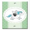 Art Plates - One Port RJ11 - Telephone decorative printed keystone style wall plate. CAT3 - RJ12 Female to Female phone jack. Works for phones, fax, ect. - Flying Horse view 1