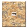 Art Plates - One Port RJ45 Ethernet decorative printed keystone style wall plate. Works with Cat5 through Cat8 cables. Female to Female Connection. - Dinosaur Fossils view 1