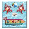 Art Plates - One Port RJ45 Ethernet decorative printed keystone style wall plate. Works with Cat5 through Cat8 cables. Female to Female Connection. - Santa Monica Beach view 1