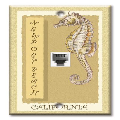 Art Plates - One Port RJ11 - Telephone decorative printed keystone style wall plate. CAT3 - RJ12 Female to Female phone jack. Works for phones, fax, ect. - Colors of Florida
