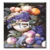 Art Plates - One Port RJ45 Ethernet decorative printed keystone style wall plate. Works with Cat5 through Cat8 cables. Female to Female Connection. - Redoute: Grapes in a Vase view 1