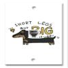 Art Plates - One Port RJ11 - Telephone decorative printed keystone style wall plate. CAT3 - RJ12 Female to Female phone jack. Works for phones, fax, ect. - Dachshund - Short Legs, Big Attitude view 1