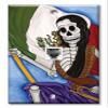 Art Plates - One Port RJ11 - Telephone decorative printed keystone style wall plate. CAT3 - RJ12 Female to Female phone jack. Works for phones, fax, ect. - Patria O Muerte view 1