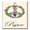 Art Plates - One Port RJ11 - Telephone decorative printed keystone style wall plate. CAT3 - RJ12 Female to Female phone jack. Works for phones, fax, ect. - Holiday Peace view 1