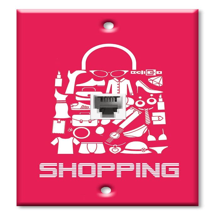 Art Plates - One Port RJ11 - Telephone decorative printed keystone style wall plate. CAT3 - RJ12 Female to Female phone jack. Works for phones, fax, ect. - Shopping