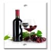 Art Plates - One Port RJ11 - Telephone decorative printed keystone style wall plate. CAT3 - RJ12 Female to Female phone jack. Works for phones, fax, ect. - Red Wine with White Background view 1