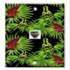 Art Plates - One Port RJ11 - Telephone decorative printed keystone style wall plate. CAT3 - RJ12 Female to Female phone jack. Works for phones, fax, ect. - Tropical Frogs view 1