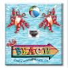Art Plates - One Port RJ11 - Telephone decorative printed keystone style wall plate. CAT3 - RJ12 Female to Female phone jack. Works for phones, fax, ect. - Santa Monica Beach view 1
