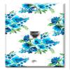 Art Plates - One Port RJ11 - Telephone decorative printed keystone style wall plate. CAT3 - RJ12 Female to Female phone jack. Works for phones, fax, ect. - Blue Flower Toss view 1