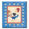 Art Plates - One Port RJ11 - Telephone decorative printed keystone style wall plate. CAT3 - RJ12 Female to Female phone jack. Works for phones, fax, ect. - Jardinire Rooster view 1