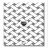 Art Plates - One Port RJ11 - Telephone decorative printed keystone style wall plate. CAT3 - RJ12 Female to Female phone jack. Works for phones, fax, ect. - Gray and White Cross Hatch view 1
