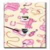 Art Plates - Decorative Printed 2 Port Data Wall Plate - RJ11 Telephone Jack Connector and RJ45 (Cat5, Cat6, Cat7) Ethernet Connector - Gold-Plated Contacts - Cowgirl view 1
