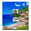 Art Plates - Decorative Printed 2 Port Data Wall Plate, RJ11 Telephone Jack Connector with RJ45 (Cat5, Cat6, Cat7) Ethernet Connector, Gold-Plated - Village on the Seaside view 1
