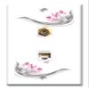 Art Plates - Decorative Printed 2 Port Data Wall Plate, RJ11 Telephone Jack Connector with RJ45 (Cat5, Cat6, Cat7) Ethernet Connector, Gold-Plated - Pink Flowers and Dragonfly view 1