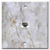 Art Plates - Decorative Printed 2 Port Data Wall Plate, RJ11 Telephone Jack Connector with RJ45 (Cat5, Cat6, Cat7) Ethernet Connector, Gold-Plated - White Pearl Quartzite/Granite/Marble Print view 1