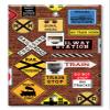 Art Plates - Decorative Printed 2 Port Data Wall Plate - RJ11 Telephone Jack Connector and RJ45 (Cat5, Cat6, Cat7) Ethernet Connector - Gold-Plated Contacts - Train Signs