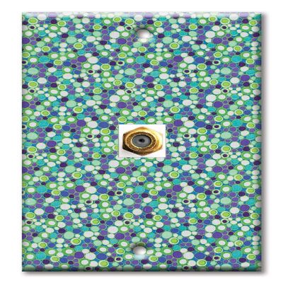 Art Plates - Decorative Printed 1 Port Coax Cable Wall Plate, 3GHz Coaxial Cable Connector, F-Type RG6 - RG59 Cable Extender Male to Male, Gold-Plated - Purple Rain