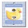 Art Plates - Decorative Printed 2 Port Data Wall Plate, RJ11 Telephone Jack Connector with RJ45 (Cat5, Cat6, Cat7) Ethernet Connector, Gold-Plated - Rubber Ducky view 1