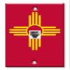 Art Plates - One Port RJ11 - Telephone decorative printed keystone style wall plate. CAT3 - RJ12 Female to Female phone jack. Works for phones, fax, ect. - New Mexico Flag Zia view 1