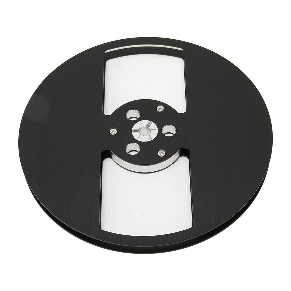 1/4 7 Inch Empty Reel, Replacement Tape Takeup Reel Opening Machine Part High Strength Aluminum Alloy Stable Rotation for Reel To Reel Tape Player (Black)