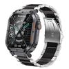 22mm Watch band, Lamshaw Quick Release Stainless Steel Metal Replacement Straps Compatible with KACLUT Smart Watch/EIGIIS K57 Pro 1.96 Military Smart Watches/ESFOE K57 1.96 Military Smart Watch/K57 Pro 1.96 Military Smart Watches (Silver-Black) view 1
