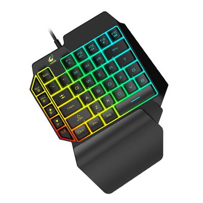 Hemobllo 1pc Left-Handed Mechanical Gaming Mixed Backlit Functionality Compact Design for Home and Gaming Use for Laptop