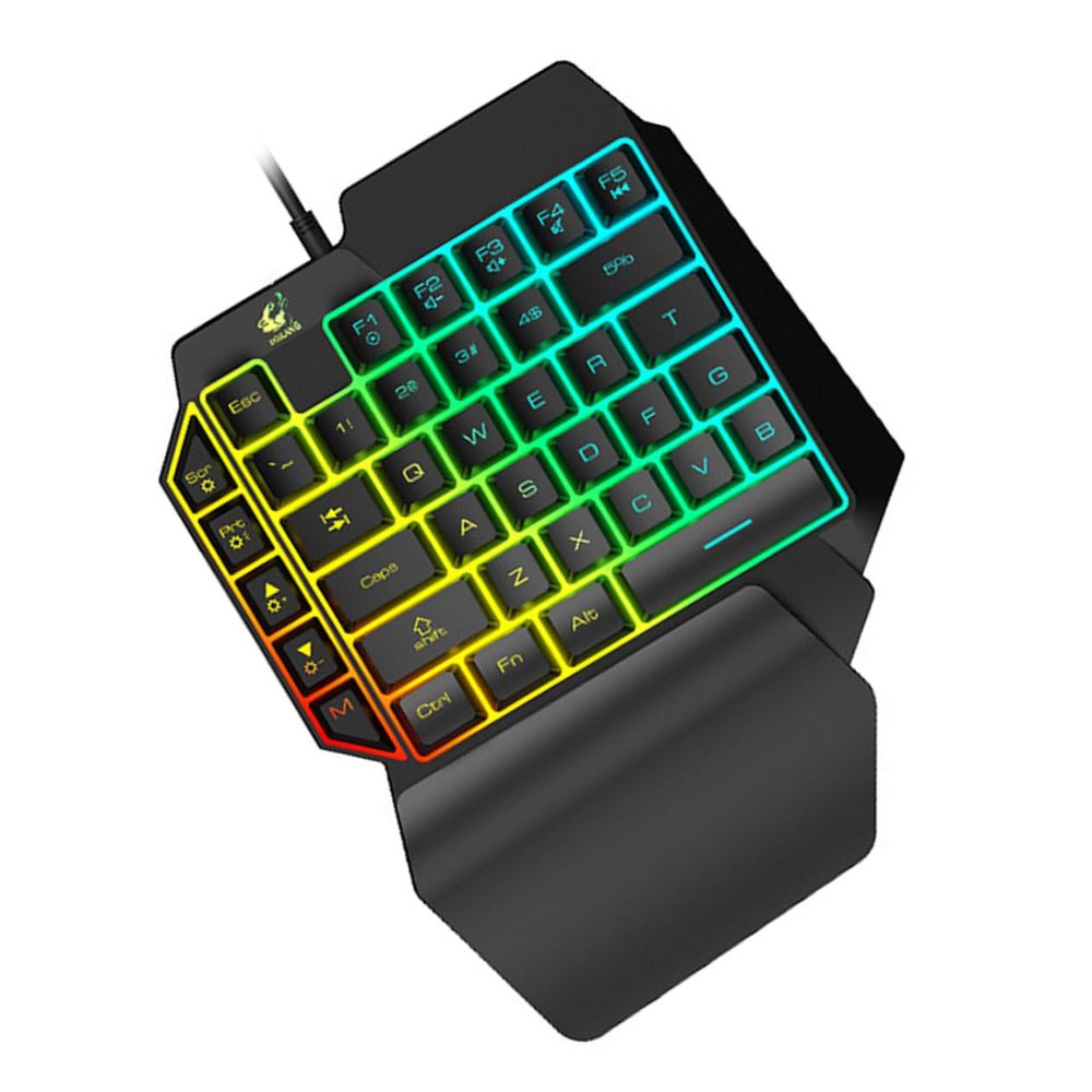 Hemobllo 1pc Left-Handed Mechanical Gaming Mixed Backlit Functionality Compact Design for Home and Gaming Use for Laptop